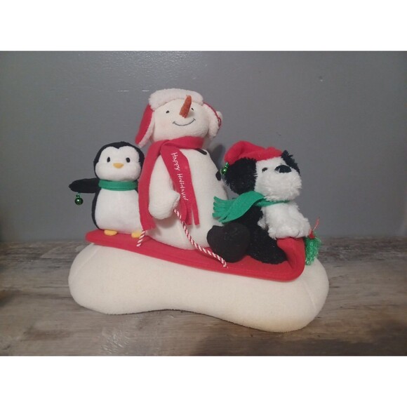 Hallmark Other - HALLMARK Jingle Pals Animated Musical Plush Snowman Penguin Dog Sleigh Ride 2007
